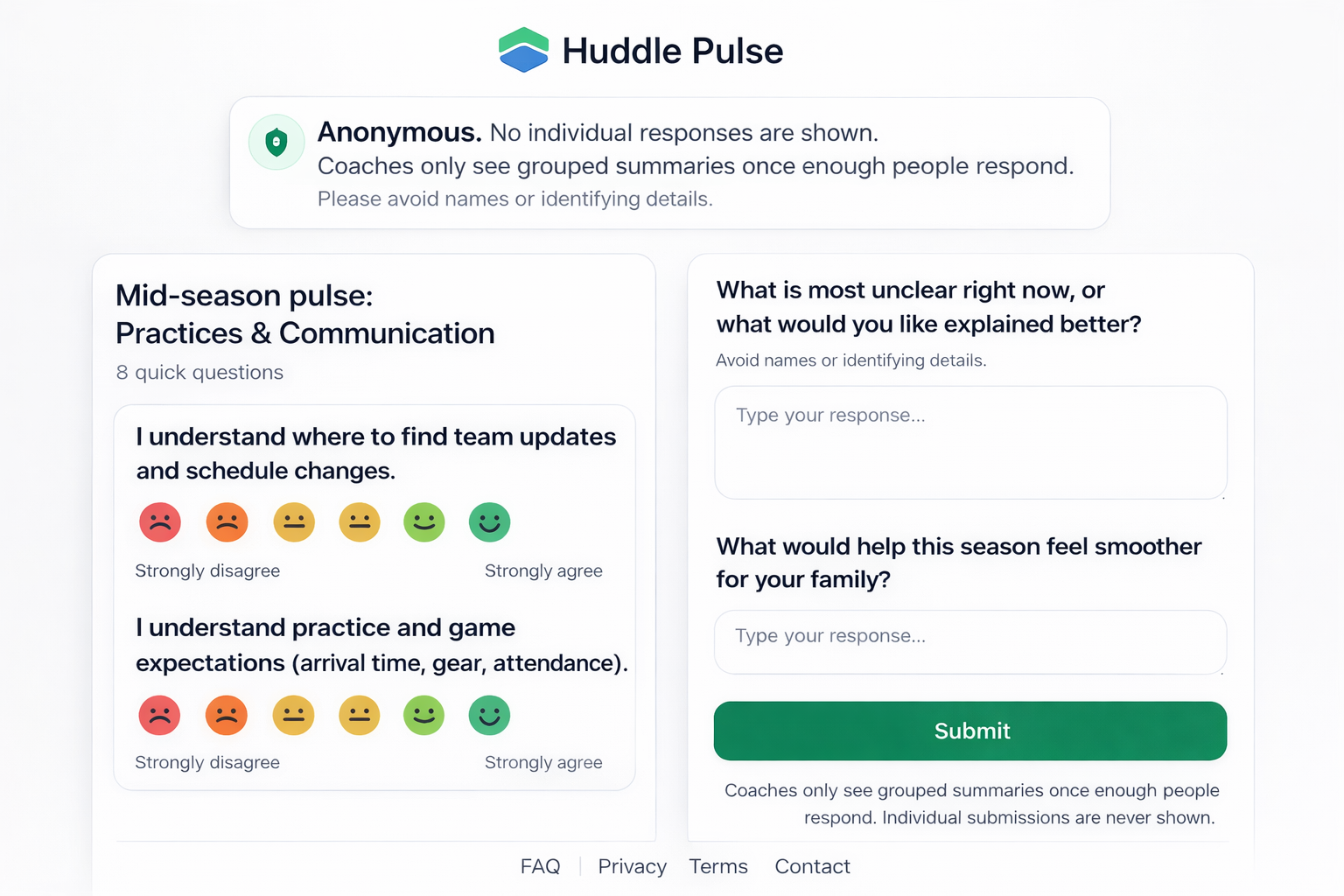 Feedback form preview